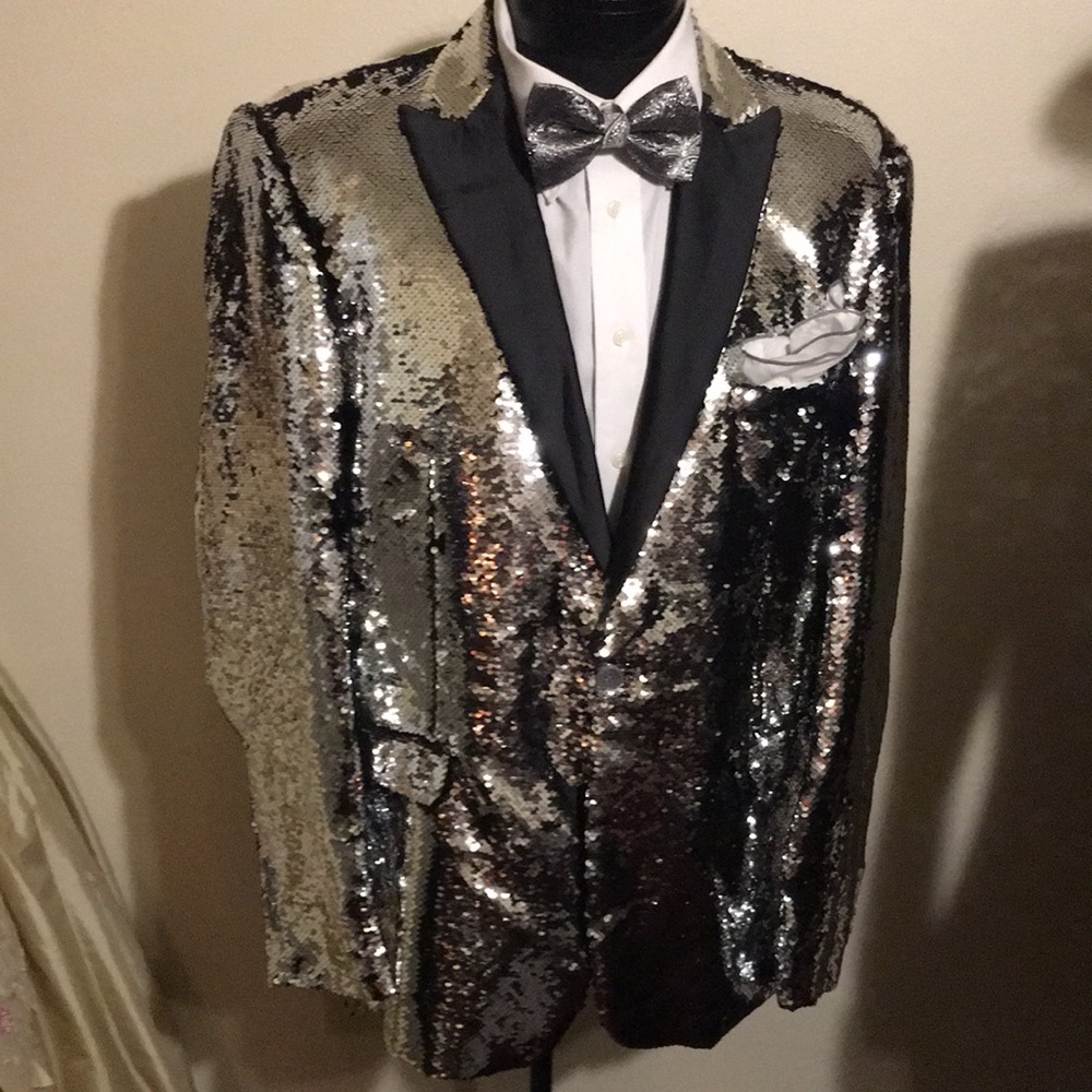 Coofandy Silver Sequin Jacket - image 1